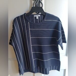 MaxMara Navy and White Striped Top